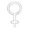 Symbol of gender. Female. Mirror of Venus. Vector. Colorless background. Educational coloring for children.