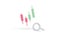 Symbol graph or chart icon, 3D Bearish Candlestick graph chart isolated white background