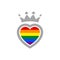 Symbol heart with crown with flag rainbow lgbt pride