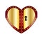 Symbol heart Notepad . Illustration with a red valentine heart. Door in love.