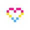 Symbol heart with pansexuality flag lgbt pride