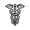 symbol homeopathy line icon vector illustration