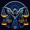 Symbol of justice. The scales of justice. Vector illustration. AI Generated