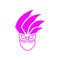 Symbol of kamen rider ex-aid mask. Editable vector of purple mask