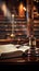 Symbol of Law: Gavel and Legal Books in a Courtroom. Generative ai