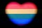 Symbol of LGBT love and freedom. Heart shape on the rainbow flag. The concept of tolerance and independence of sexual minorities