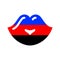 Symbol lips with flag lgbt pride