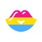 Symbol lips with pansexuality flag lgbt pride