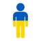 Symbol of man and colors of Ukraine - Person of Ukrainian nationality.