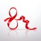 Symbol March 8 of Red Satin Ribbon