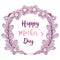 Symbol mother day with branches flowers decoration