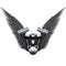 Symbol of motorcycle engine with Black open wings
