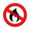 Symbol of natural gas is crossed out - stop, restriction, cancellation and ban of energy commodity