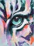 Symbol of the new 2022 Black Water Tiger. Beautiful wild tiger head portrait painting. Animal painting Big Eyes close up