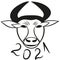 The symbol of the new year, the first holiday of the year, the bull is the element of the Japanese cityl