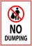 Symbol No Dumping Sign