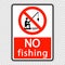 symbol no fishing sign label on transparent background