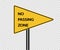 Symbol No passing zone sign on transparent background