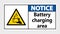 symbol Notice battery charging area Sign on transparent background