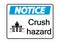 symbol notice crush hazard sign on white background