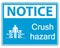 symbol notice crush hazard sign on white background