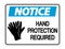 symbol Notice Hand Protection Required Wall Sign on white background