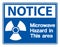 symbol Notice Microwave Hazard Sign on white background