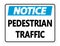 symbol Notice Pedestrian Traffic Sign on white background