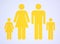 Symbol of nuclear family consisting both parents and two children