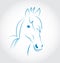 Symbol outline head horse on white background