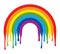 Symbol of painted rainbow arc, vector