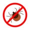 Symbol parasite warning sign. Mite spider. Mite red. Mite allergy. Epidemic. Mite parasites.