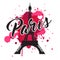 Symbol Paris. Fashion print for female wear.