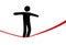 Symbol person walks danger tightrope