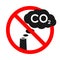 Symbol prohibited cloud CO2 from chimney