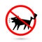 Symbol prohibited dogs barking, no barking