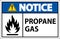Symbol Propane Notice Label, Propane Gas Sign