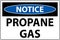 Symbol Propane Notice Label, Propane Gas Sign