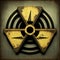 Symbol of radiation plate, warning form radioactive. Generative AI