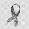 Symbol of rare disease awareness day, ribbon with zebra-print.