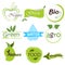 Symbol of recycle, organic, ecofriendly, pure, green, bio and agro natural tag for packaging and labelling