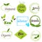 Symbol of recycle, organic, ecofriendly, pure, green, bio and agro natural tag for packaging and labelling