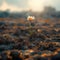 Symbol of resilience Hopeful flower blooms amidst arid soil