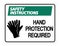 symbol Safety instructions Hand Protection Required Wall Sign on white background