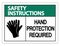 symbol Safety instructions Hand Protection Required Wall Sign on white background