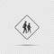 symbol school crossing sign on transparent background