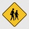 symbol school crossing sign on transparent background