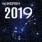 Symbol: Scorpius Zodiac Sign with the New Year and Christmas 2019. Vector Illustration