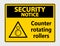 symbol Security notice counter rotating rollers sign on transparent background