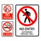 symbol set sign label No smoking,no fishing,no entry authorised persons only